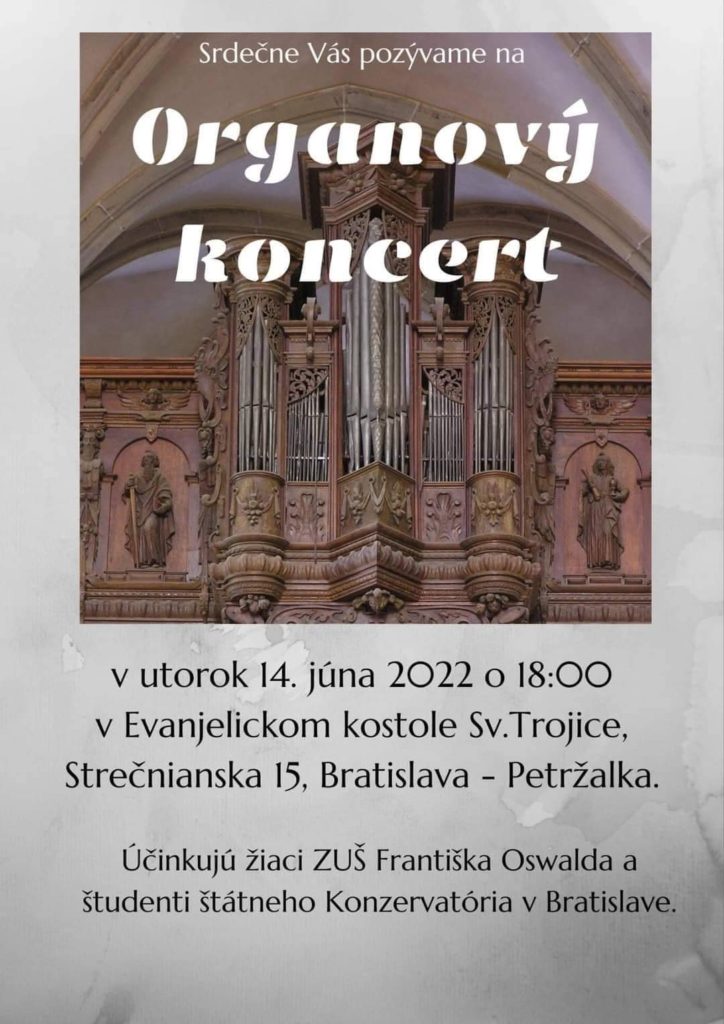 organový koncert 14.6.2022 o 18:00